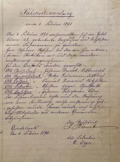 Bergführer Grindelwald Gründungsurkunde 1898