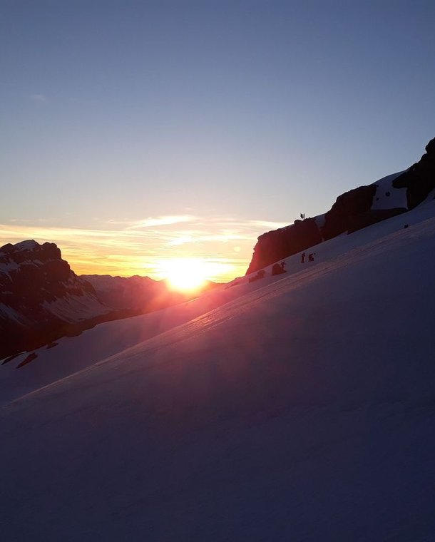 Sunrise over glacier area