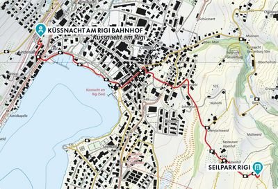 Hike directly to the Rigi Rope Park.