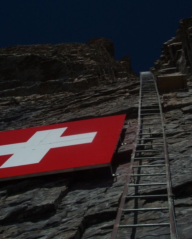 Ladder and Swiss flag