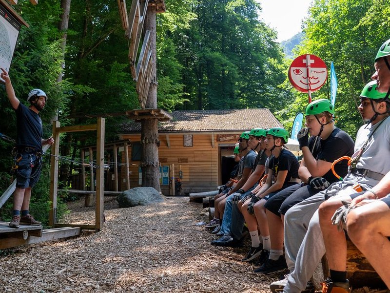 School groups at the Interlaken Rope Park