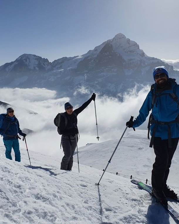 Ski tourers ascending
