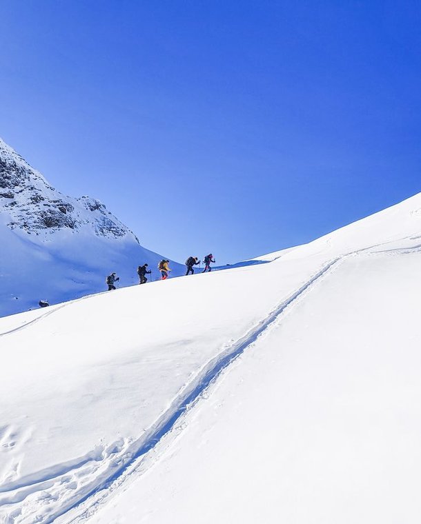 Ski tourers on the ascent
