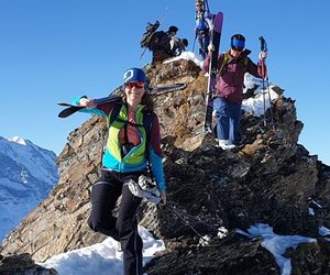 Ski tourers on ridge