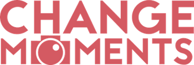 Red text logo saying CHANGE MOMENTS with a camera icon replacing the O in MOMENTS